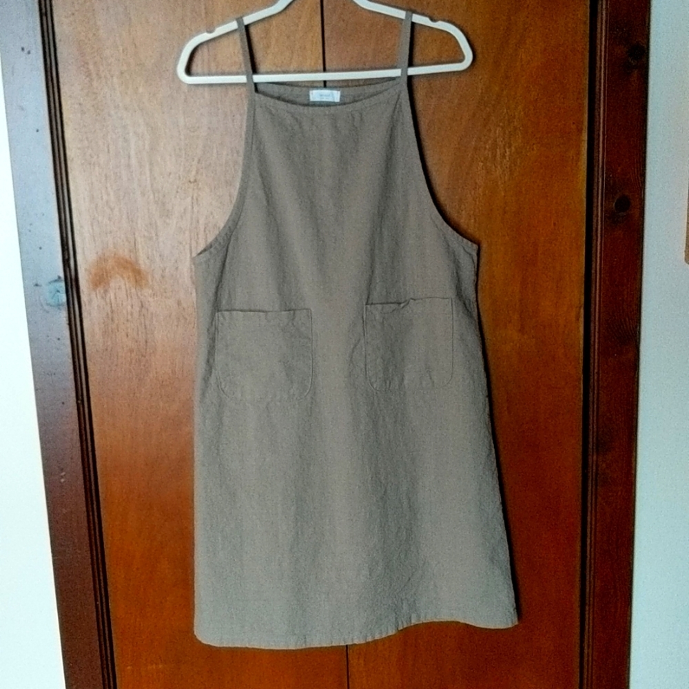 Oatmeal Linen Jumper Dress